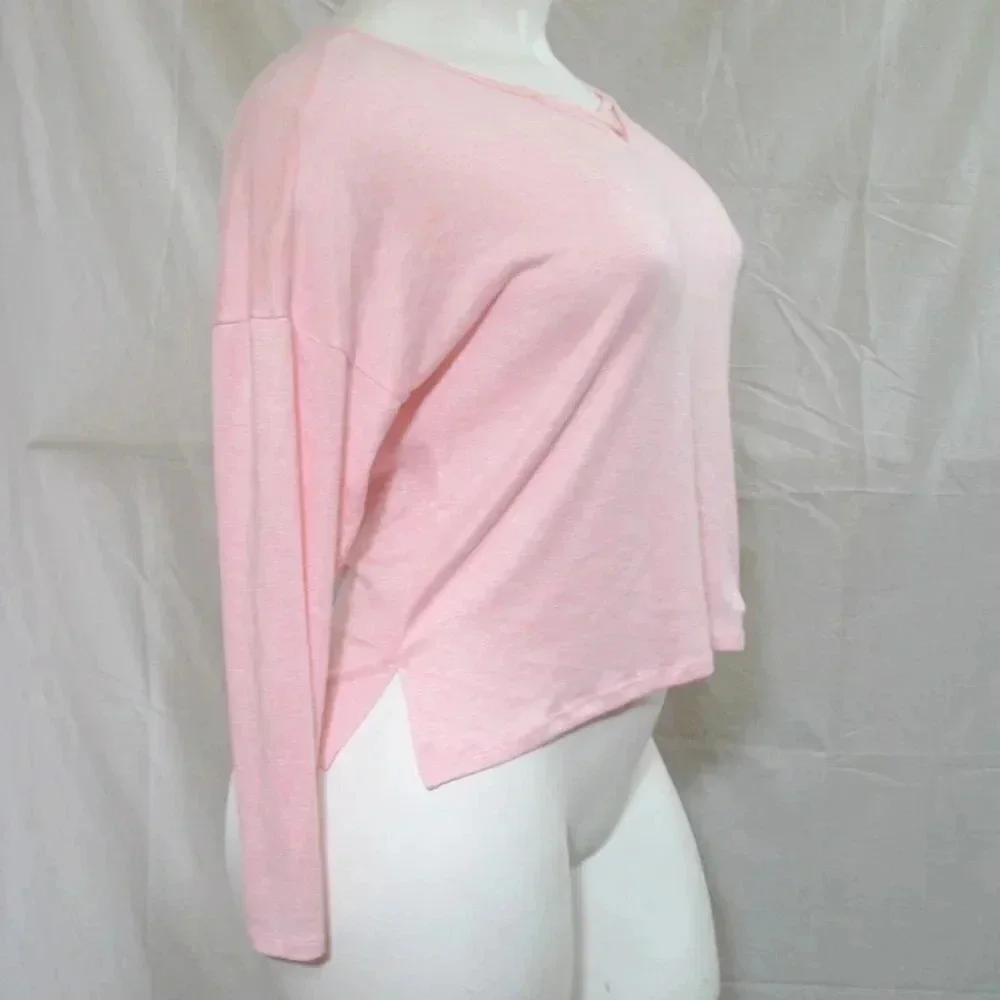 Ande Supersoft V-Neck Knit Pajama Top MEDIUM‎ Pink